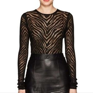 Helmut Lang Black and Tan Zebra Print Sweater
